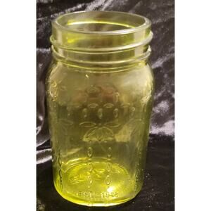 Syndicate Green 1 qt 32 oz Wide Mouth Glass Jar Clear Bottom